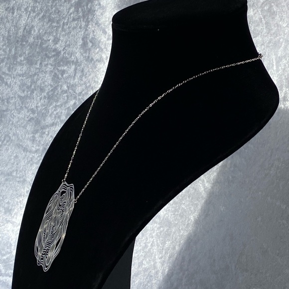 Designer Alucik Sterling Silver 925 Abstract Necklace - Picture 6 of 11